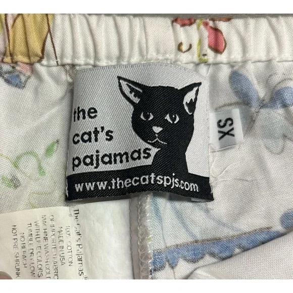 Vintage The Cat's Pajamas Short Set Button Front Birds Short Sleeve Rare - Picture 7 of 16